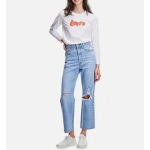 LEVI’S Ribcage Straight Ankle in Jazz Time (Medium Wash)